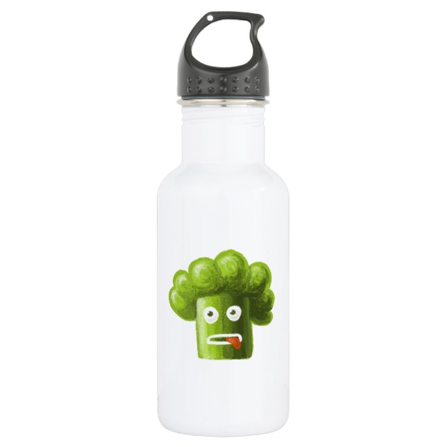 Funny Cartoon Broccoli 532 Ml Water Bottle (Front)