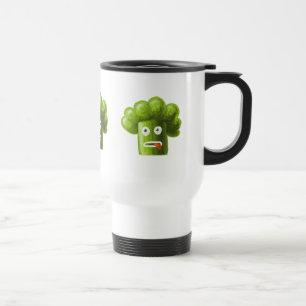 Funny Cartoon Broccoli Travel Mug