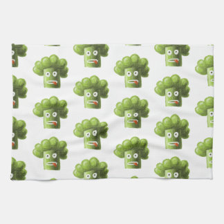 Funny Cartoon Broccoli Vegetarian Pattern Tea Towel