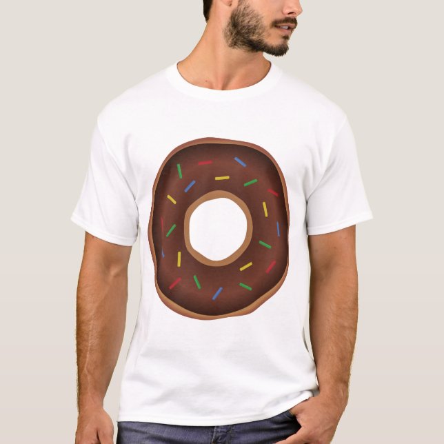Funny Cartoon Brown Doughnut T-Shirt (Front)