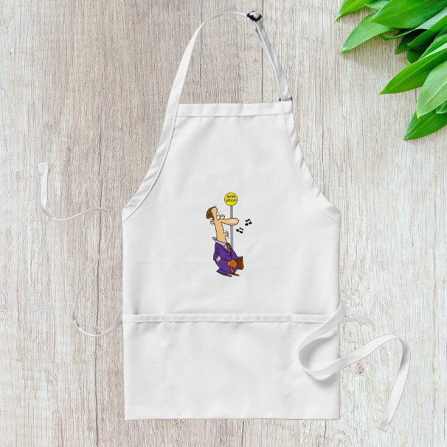 Funny Cartoon Businessman at Bus Stop  Standard Apron (Creator Uploaded)