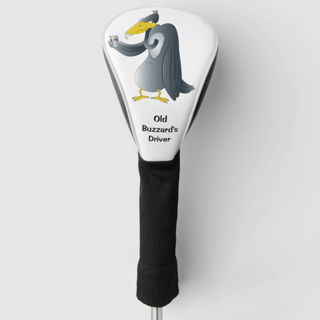 Funny Cartoon Buzzard Personalised Golf Head Cover (Front)
