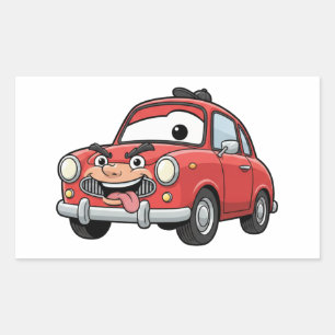 Funny Cartoon Car Character Sticker