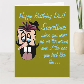 Funny Cartoon Caricature Happy Birthday Dad! Card