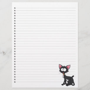 Funny Cartoon Cat  Lined Pet Letterhead