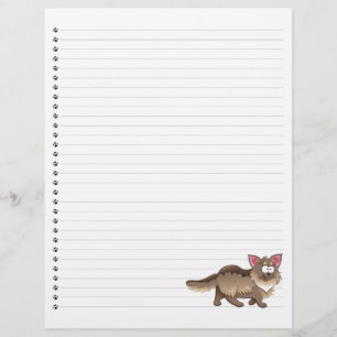 Funny Cartoon Cat  Lined Pet Letterhead