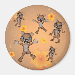 Funny cartoon cat magnet