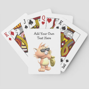 Funny Cartoon Cat Playing Cards