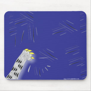 Funny Cartoon Cat Scratch Paw Fun Design Mouse Mat