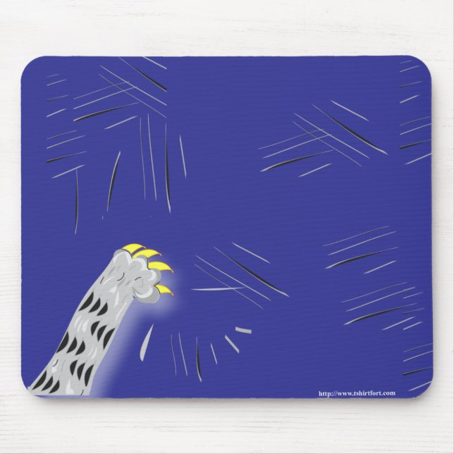 Funny Cartoon Cat Scratch Paw Fun Design Mouse Mat (Front)