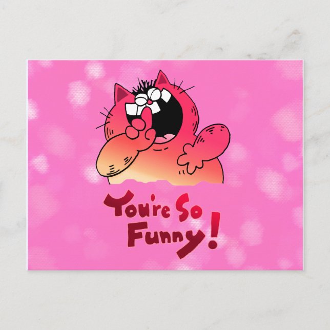 Funny Cartoon Cat | Silly Cartoon Cat Postcard (Front)