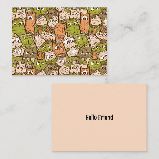 Funny Cartoon Cats Card (Front/Back)