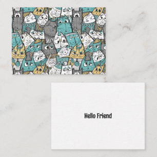 Funny Cartoon Cats Card