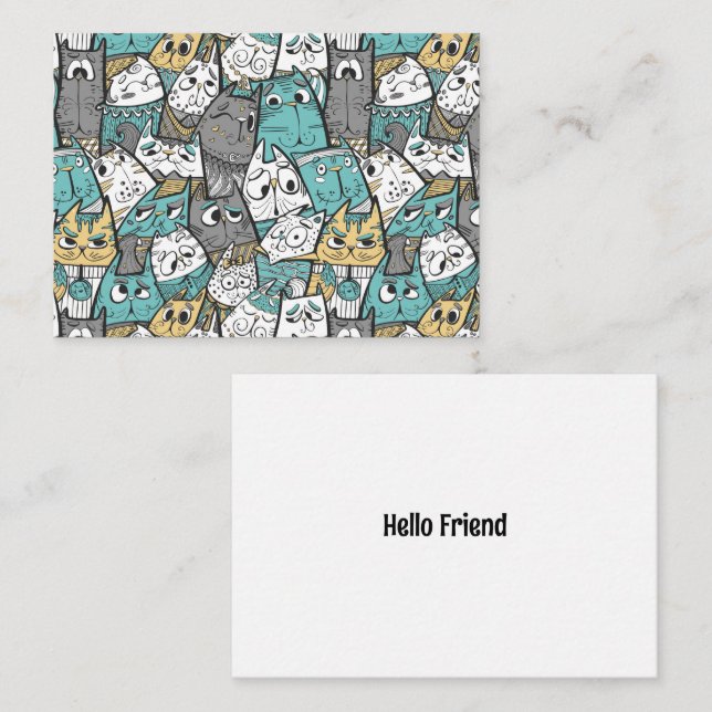 Funny Cartoon Cats Card (Front/Back)