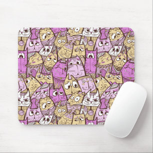 Funny Cartoon Cats Mouse Mat