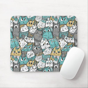 Funny Cartoon Cats Mouse Mat