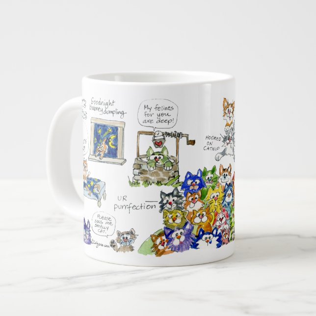 Funny Cartoon Cats Mug (Front Left)