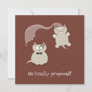 Funny Cartoon Cats Save the Date Announcement
