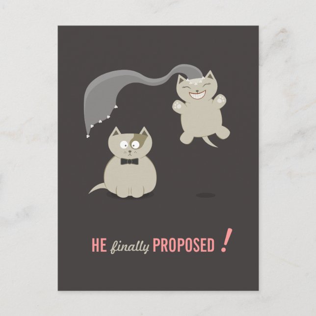 Funny Cartoon Cats Save the Date postcard (Front)