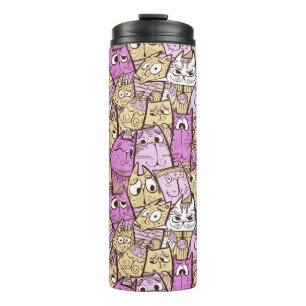 Funny Cartoon Cats Thermal Tumbler