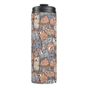 Funny Cartoon Cats Thermal Tumbler