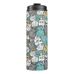 Funny Cartoon Cats Thermal Tumbler