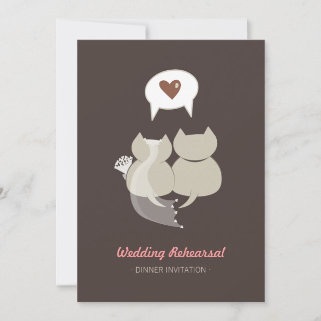 Funny Cartoon Cats Wedding Rehearsal invitation (Front)