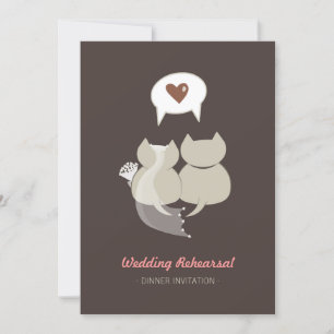 Funny Cartoon Cats Wedding Rehearsal invitation