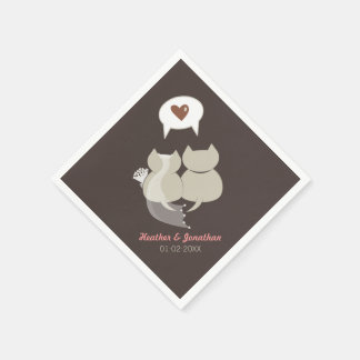 Funny Cartoon Cats Wedding Rehearsal Napkins