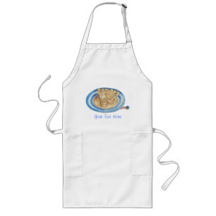 funny cartoon character blue hat and apple pie long apron