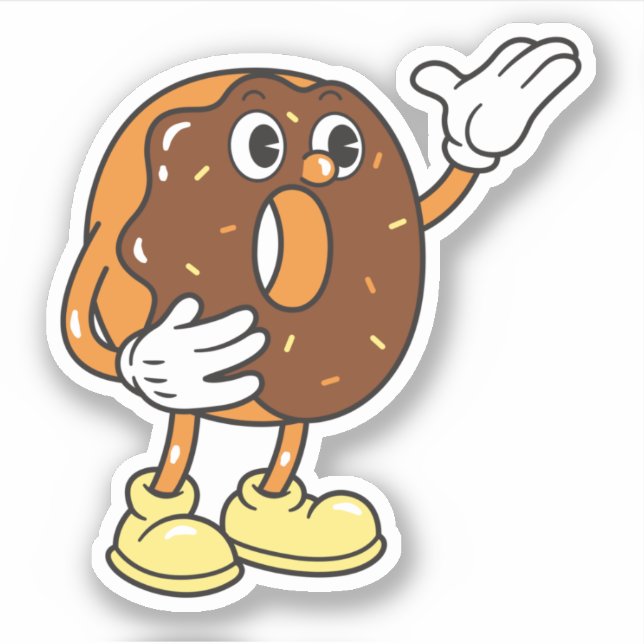 Funny Cartoon Character Doughnut (Front)