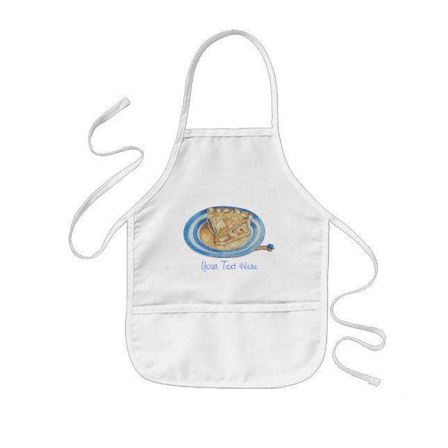 funny cartoon character wearing blue hat kids apron (Front)