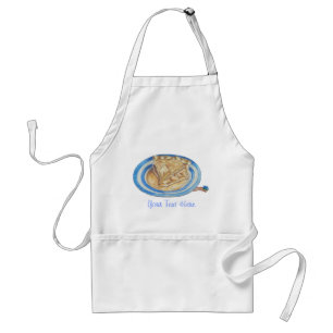 funny cartoon character wearing blue hat  standard apron