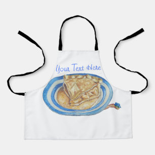 funny cartoon character wearing hat in apple pie  apron