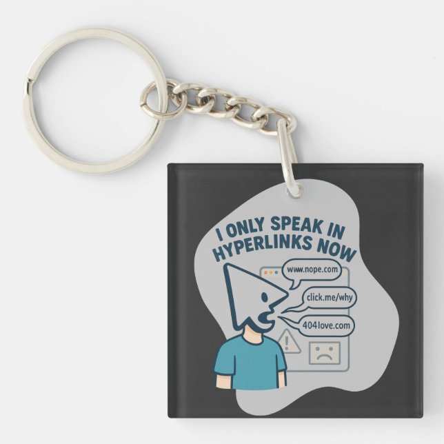 Funny cartoon character with mouse cursor head  key ring (Front)