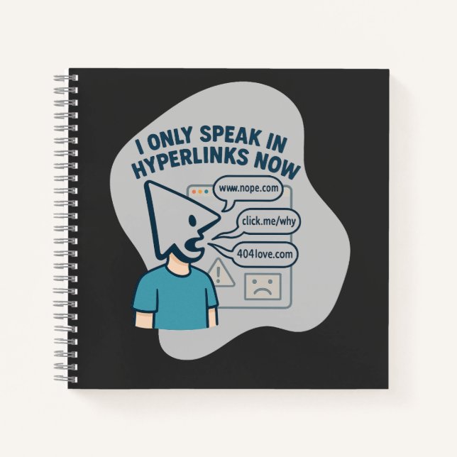 Funny cartoon character with mouse cursor head  notebook (Front)