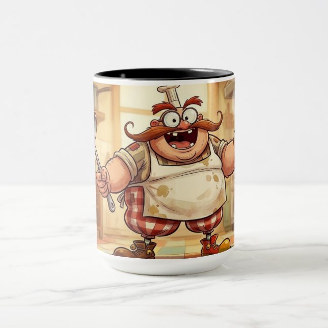 Funny Cartoon Chef Ceramic Coffee Mug (Center)