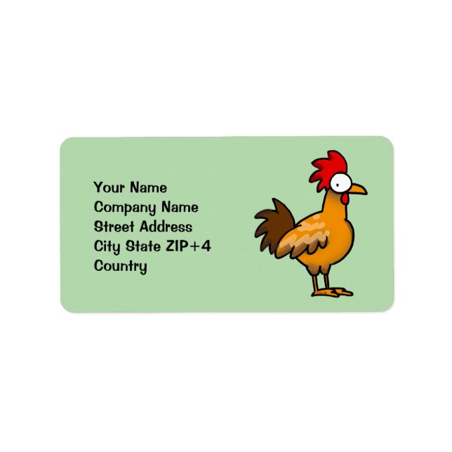 Funny Cartoon Chicken Address Label (Front)