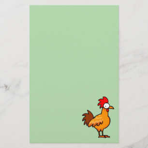 Funny Cartoon Chicken Illustration Stationery