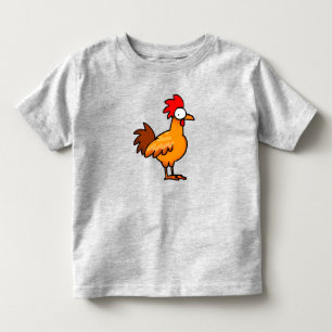 Funny Cartoon Chicken Illustration Toddler T-Shirt