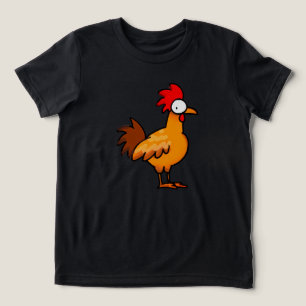 Funny Cartoon Chicken Illustration Tri-Blend Shirt