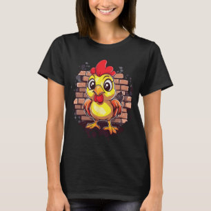 Funny Cartoon Chicken  T-Shirt