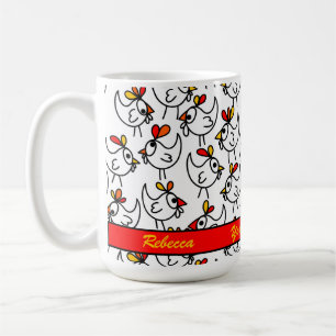 Funny Cartoon Chickens Pattern Personalized  Coffee Mug