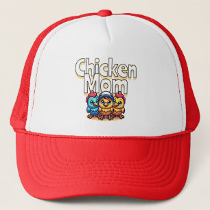 Funny Cartoon Chicks   Chicken Mom Personalized Trucker Hat