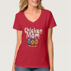 Funny Cartoon Chicks Chicken Mum Personalised T-Shirt