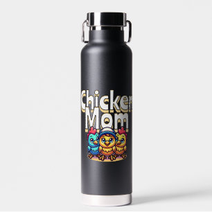 Funny Cartoon Chicks Chicken Mum Personalised Water Bottle