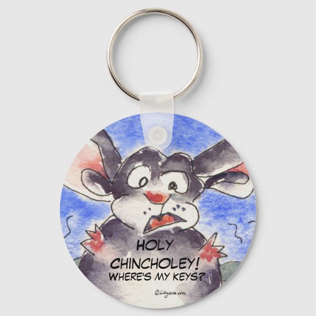 Funny Cartoon Chinchilla Cute Keychains (Front)