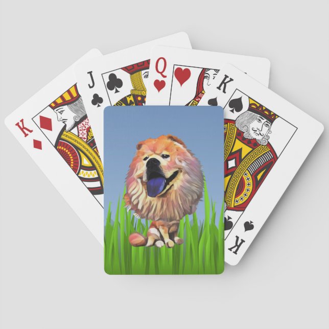 Funny Cartoon Chow Chow Deck of Cards (Back)