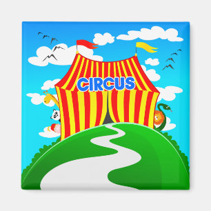 Funny cartoon circus, magnet