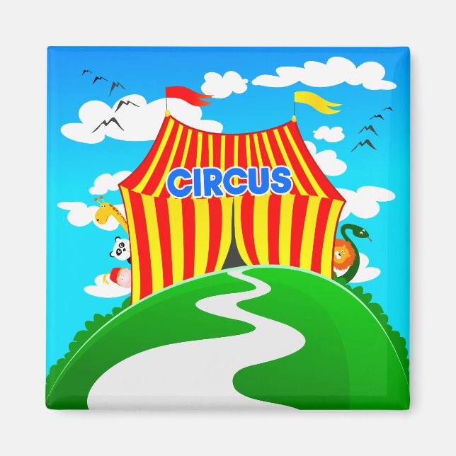 Funny cartoon circus, magnet (Front)